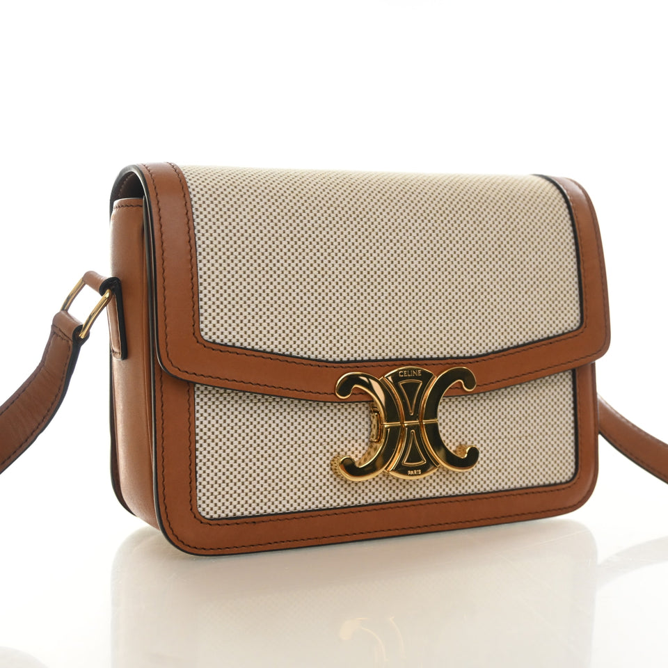 Celine Teen Mixed Fibers Triomphe Flap Bag