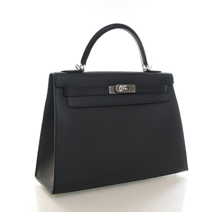 Hermes Noir Epsom Sellier Kelly 32