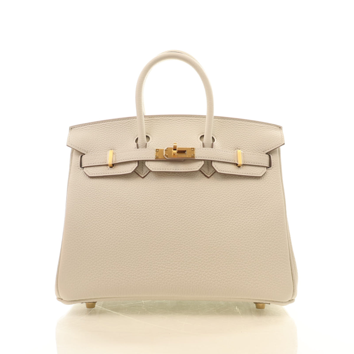 Pre-Owned Hermès Birkin 25 Mushroom Togo Leather, front view