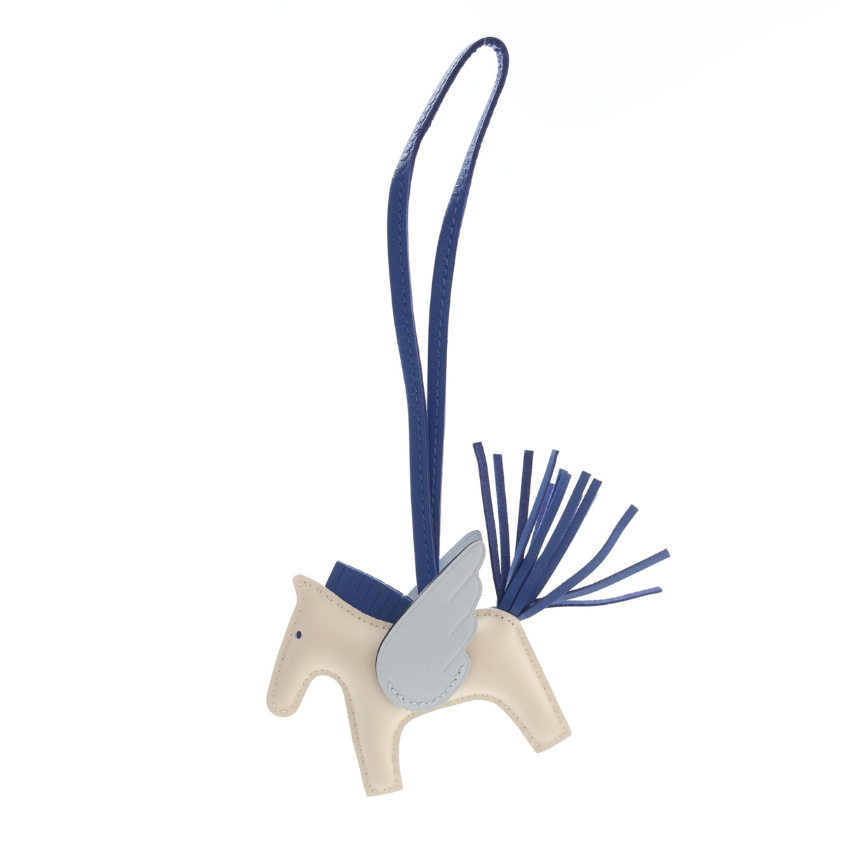 Pre-Owned Hermès Charm PM Milo Lambskin Rodeo Pegase, detail view, authenticated at Luxe Du Jour