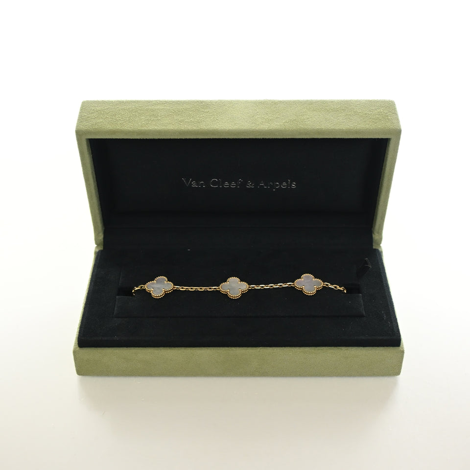 Van Cleef & Arpels Mother Of Pearl 5 Motif Vintage Alhambra Bracelet