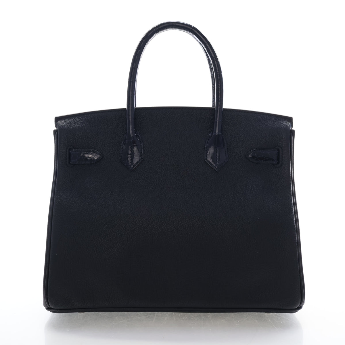 Pre-Owned Hermès Birkin 30 Noir Togo Niloticus Crocodile Leather Touch, front view, photo 15 of 21