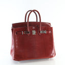 Hermes Burgundy Lizard Birk...