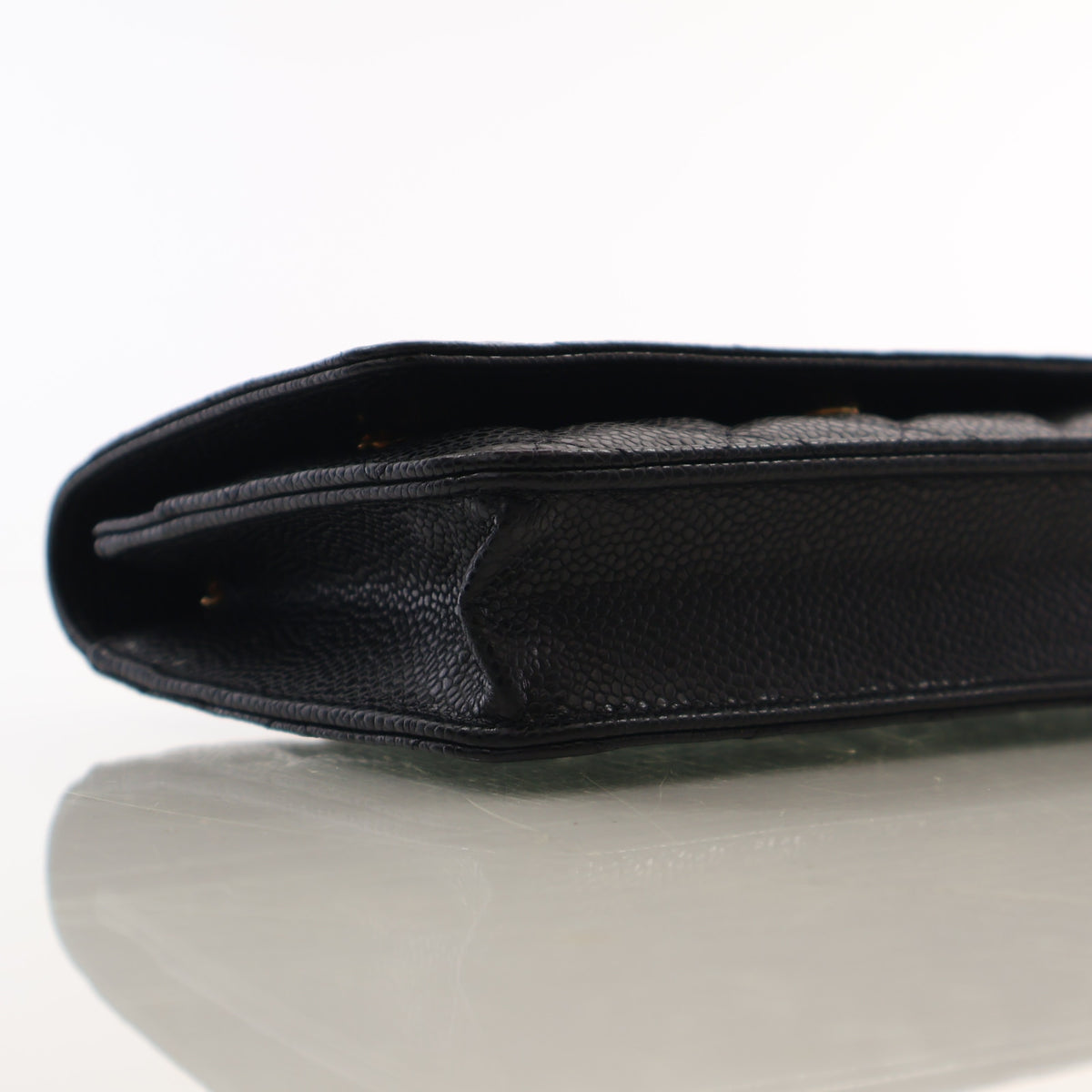 Pre-Owned Chanel Wallet On Chain Caviar Leather Classic WOC, side profile, photo 6 of 16