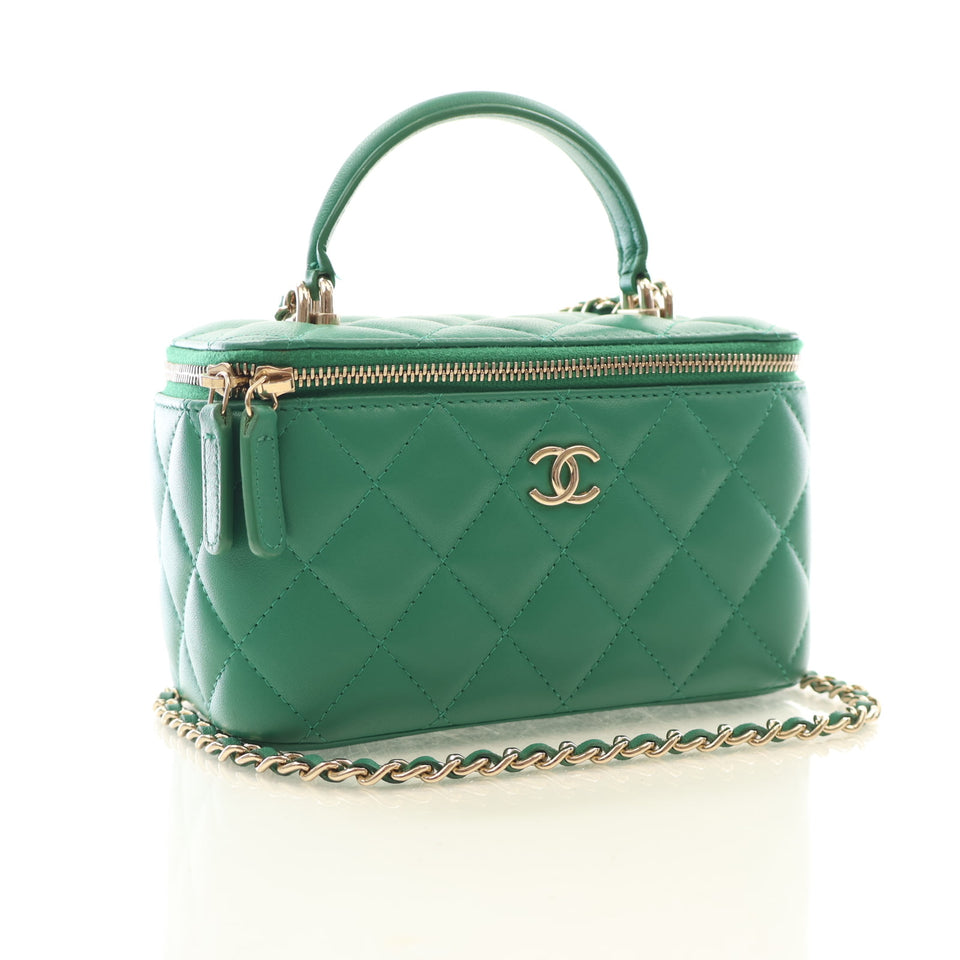 Chanel Lambskin Top Handle Vanity Case