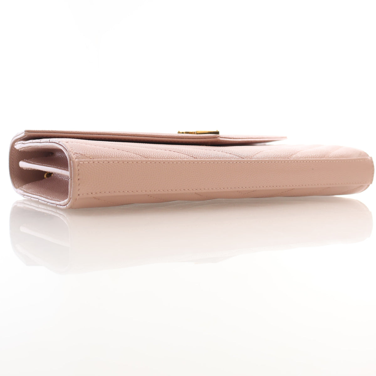 Pre-Owned Saint Laurent Chain Wallet Calfskin Cassandre Envelope, side profile
