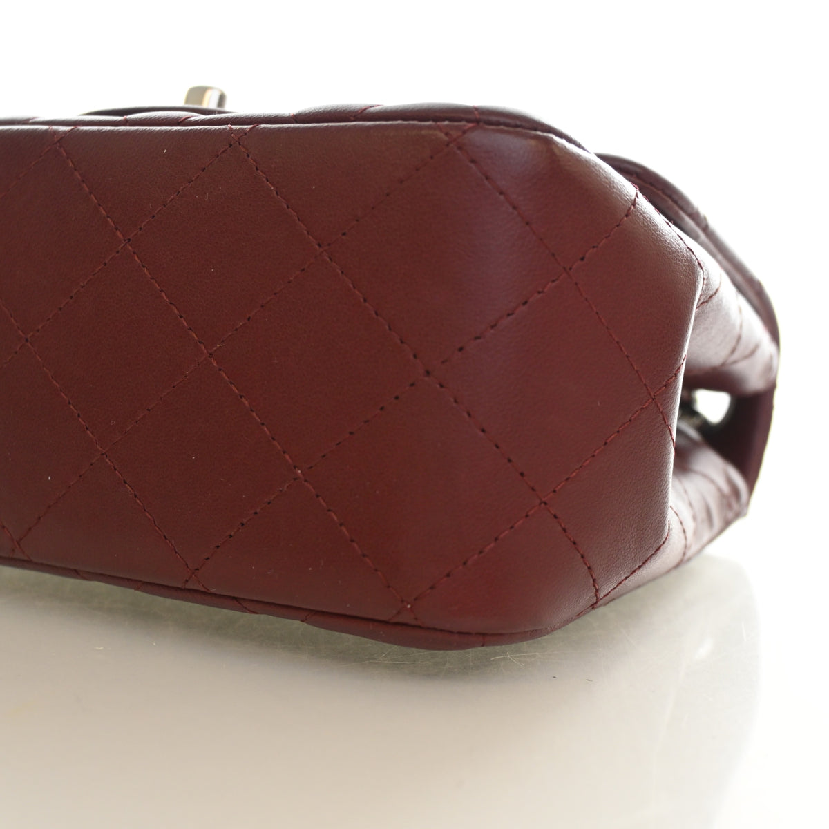 Pre-Owned Chanel Classic Flap Mini Lambskin Square Bag, base and feet view, photo 8 of 14