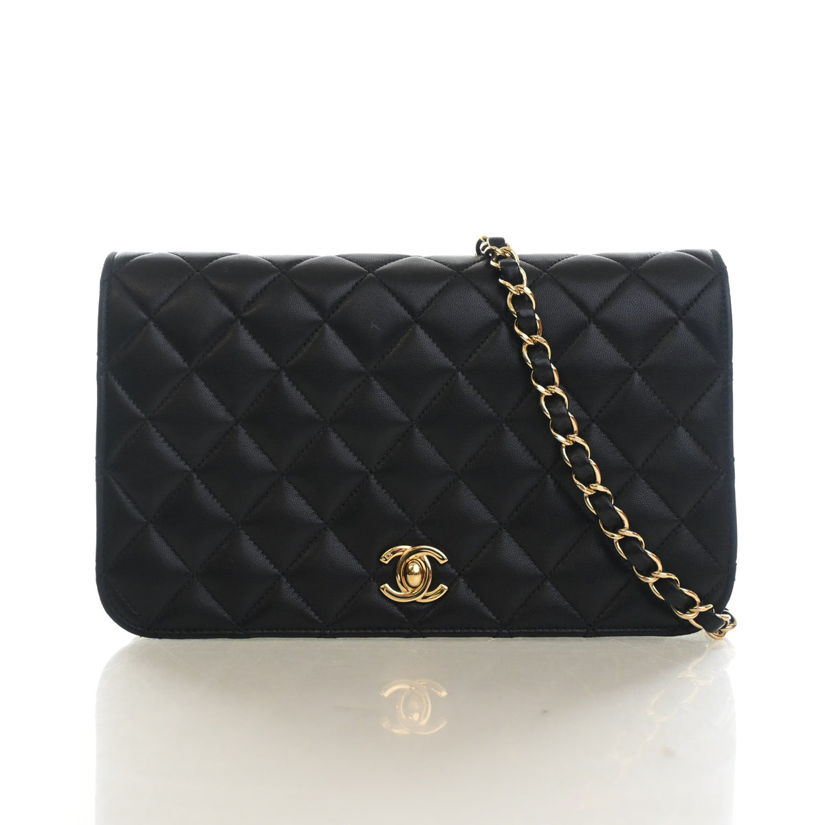 Vintage Chanel Shoulder Bag Full Flap, front view, authenticated at Luxe Du Jour