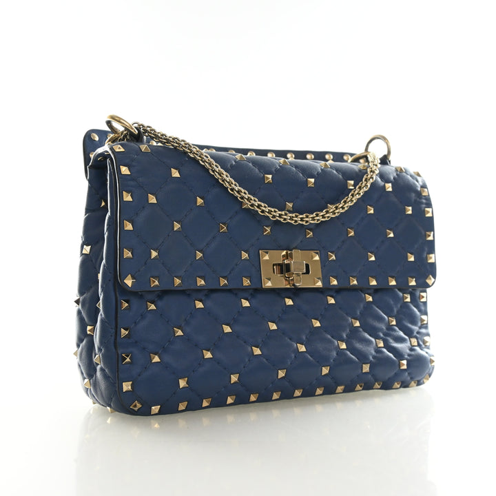 Valentino Lambskin Rockstud Spike Shoulder Bag