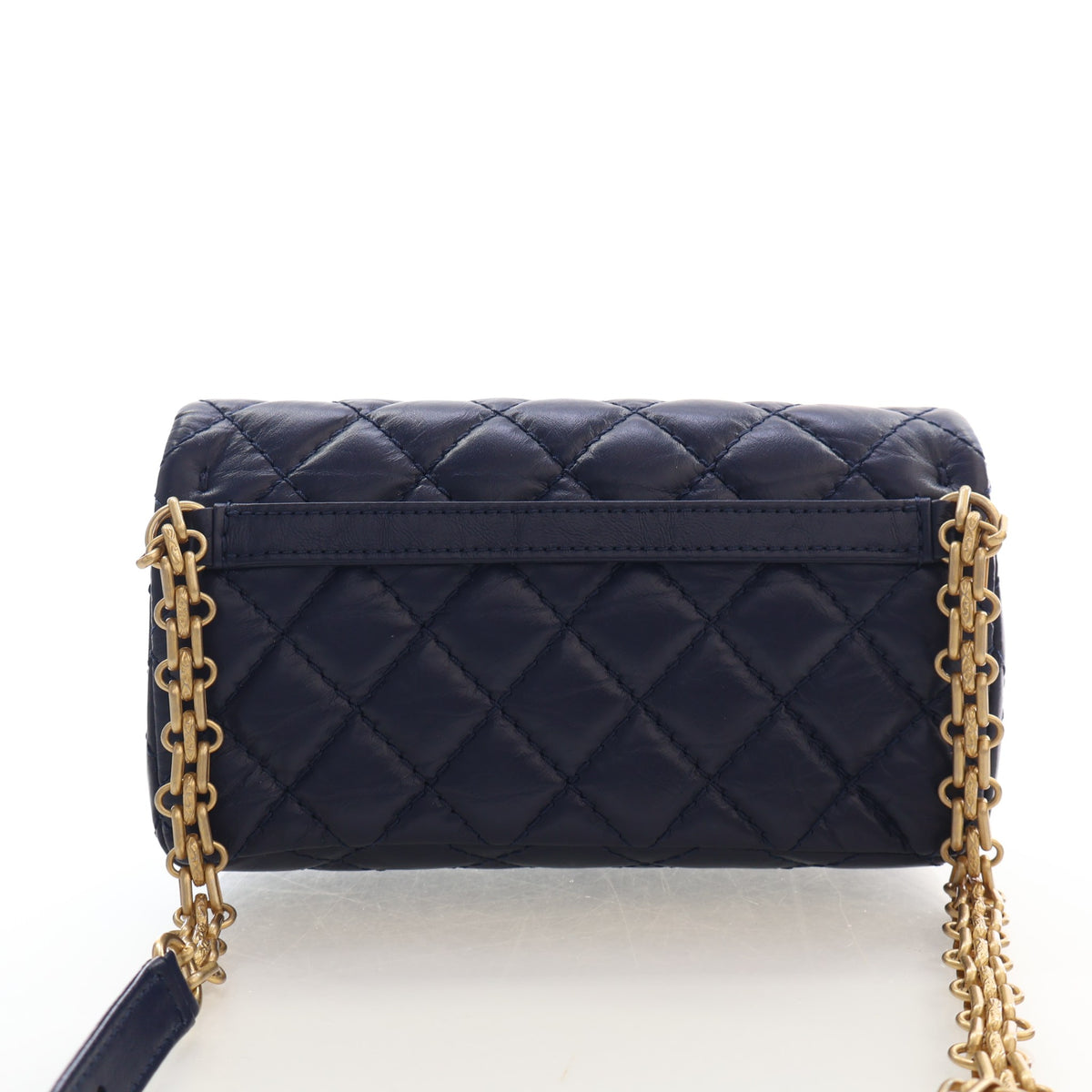 Pre-Owned Chanel Belt Bag Aged Calfskin Reissue 2.55 Flap, base and feet view, photo 11 of 17