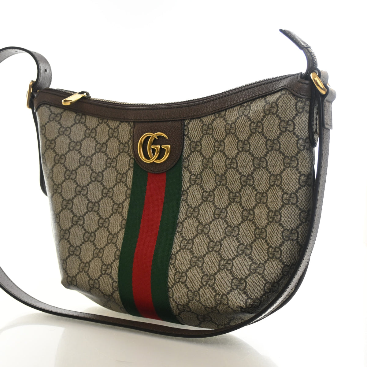 Pre-Owned Gucci Ophidia Small GG Supreme Half Moon Hobo, front view