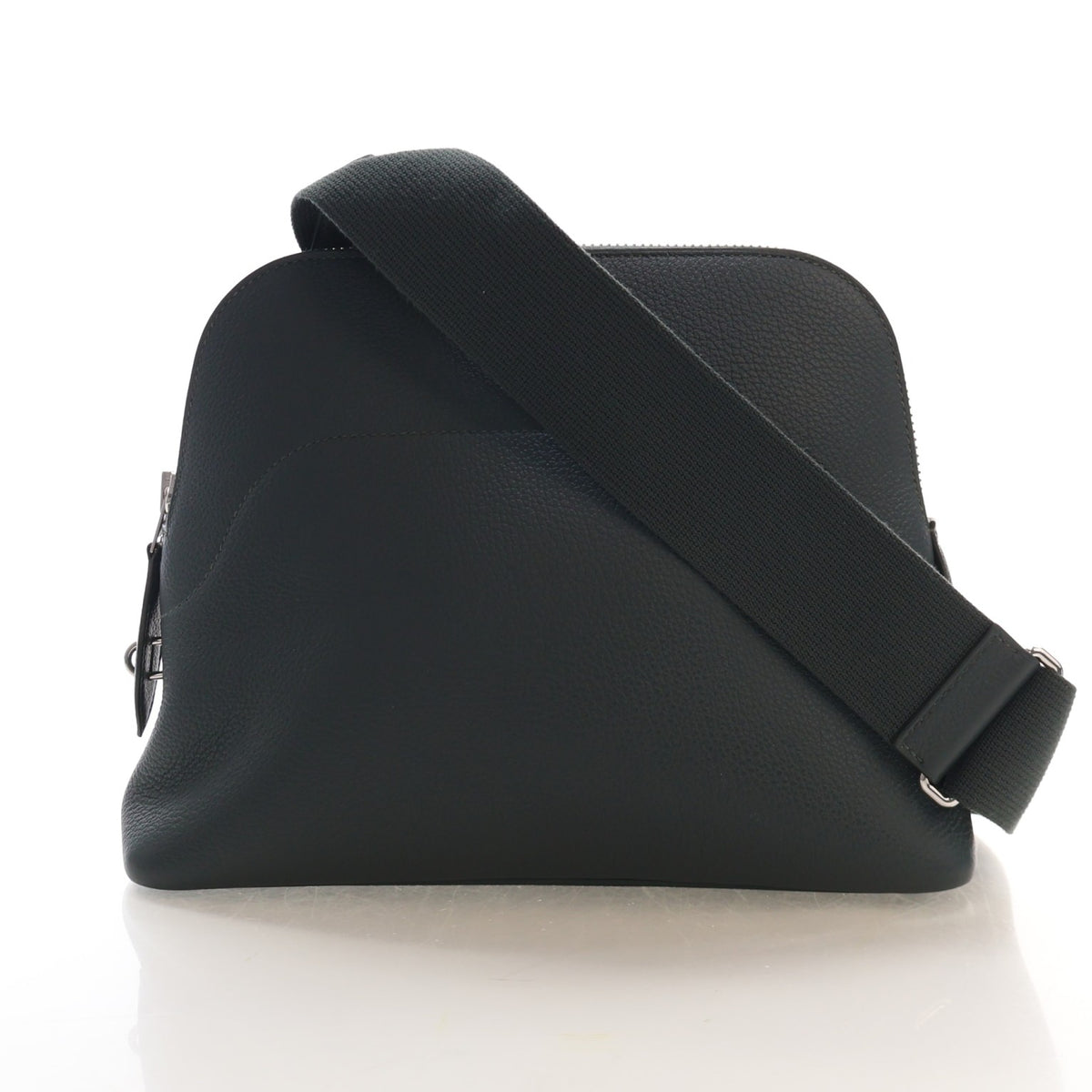Pre-Owned Hermès Bolide Vert Mangrove Togo Leather Messenger Bag, front view, authenticated at Luxe Du Jour