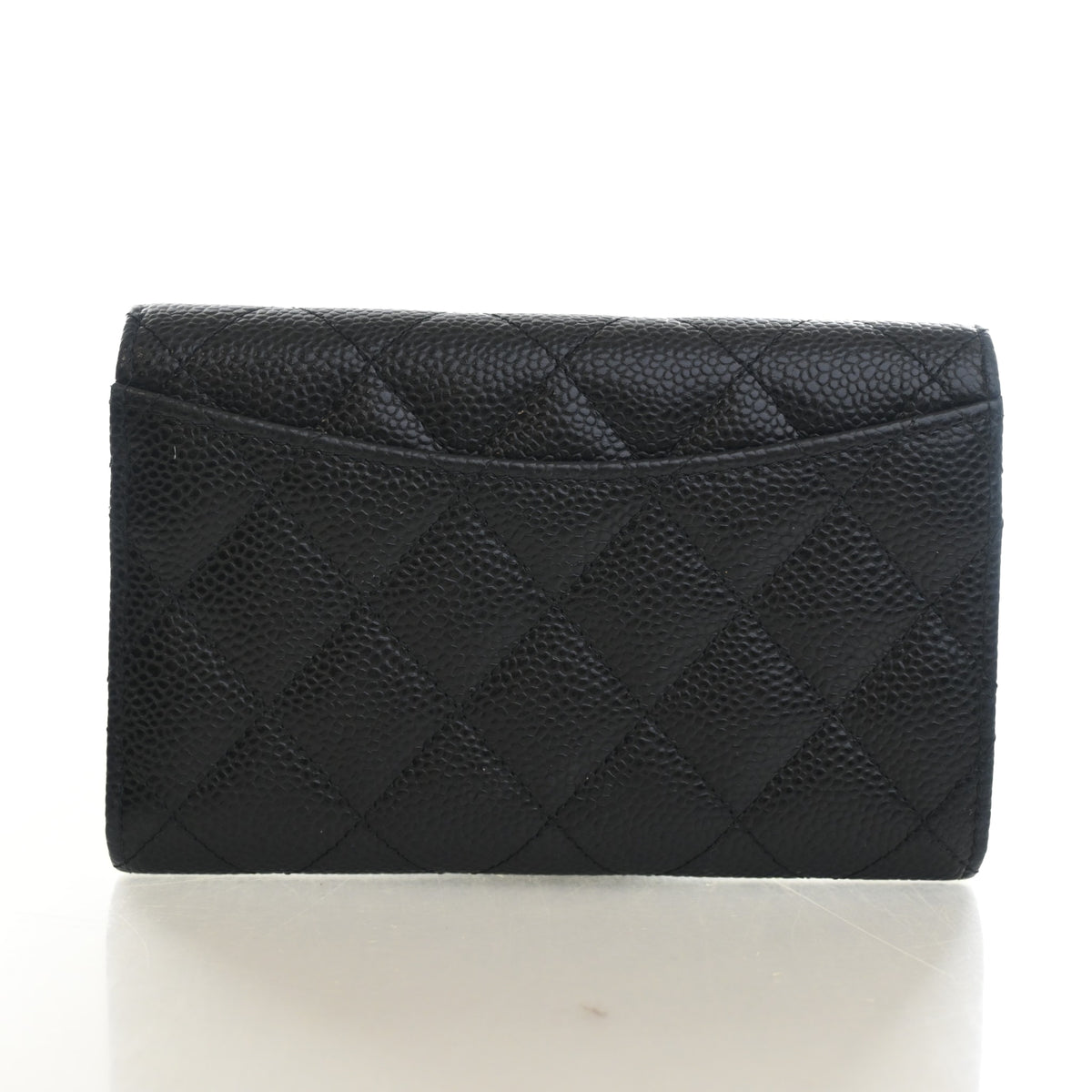 Pre-Owned Chanel Classic Flap Medium Caviar Leather Wallet, back view