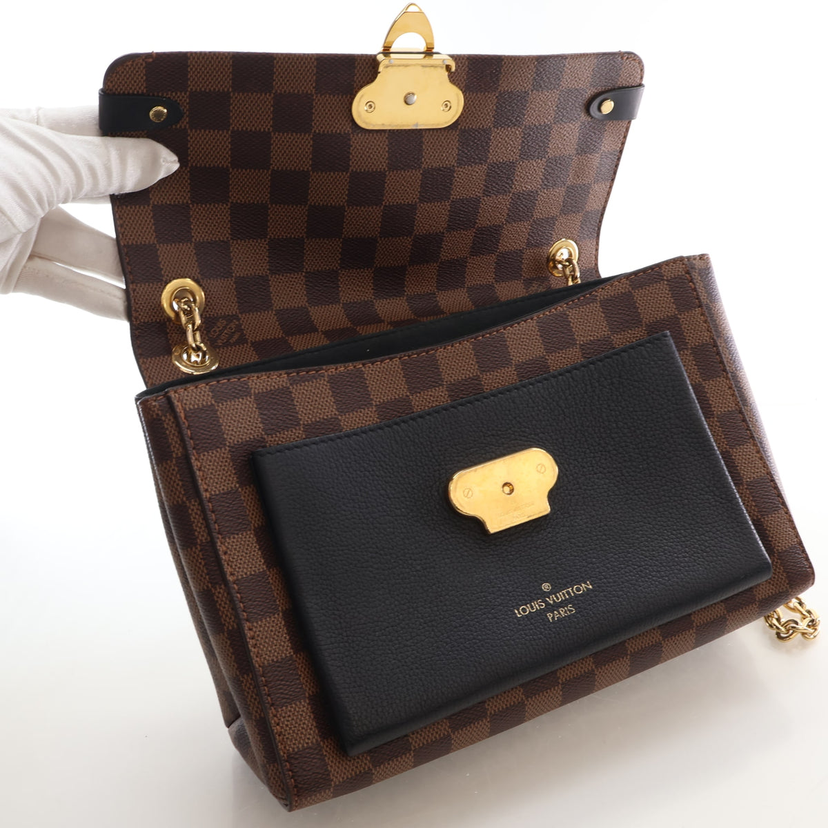 Pre-Owned Louis Vuitton PM Damier Ebene Vavin, open front view
