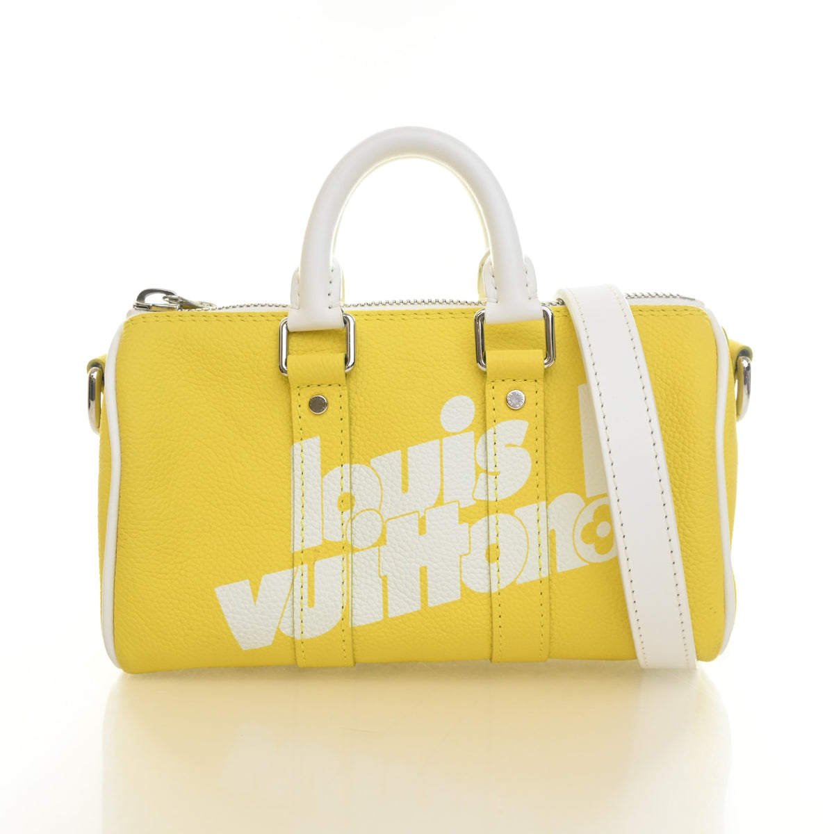 Pre-Owned Louis Vuitton XS Calfskin Everyday LV Keepall Bandouliere, front view, authenticated at Luxe Du Jour