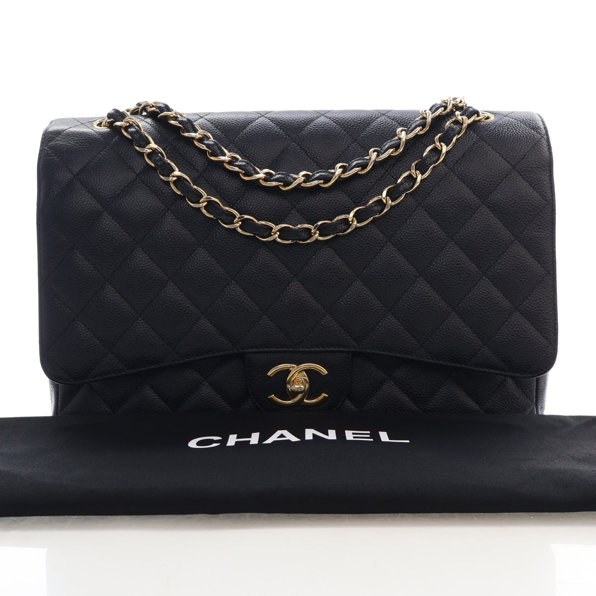 Pre-Owned Chanel Classic Double Flap Maxi Caviar Leather Bag, photo 17 of 17