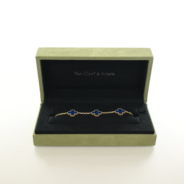 Van Cleef & Arpels Agate 5 Motif Vintage Alhambra Bracelet