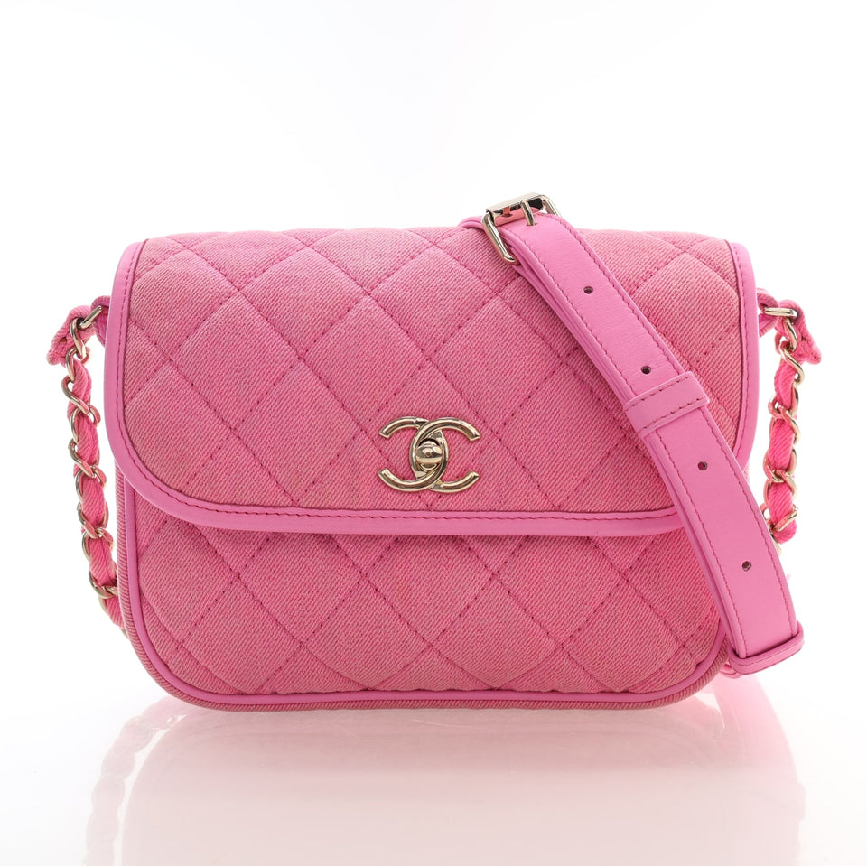 Chanel Small Denim Messenger Flap Bag