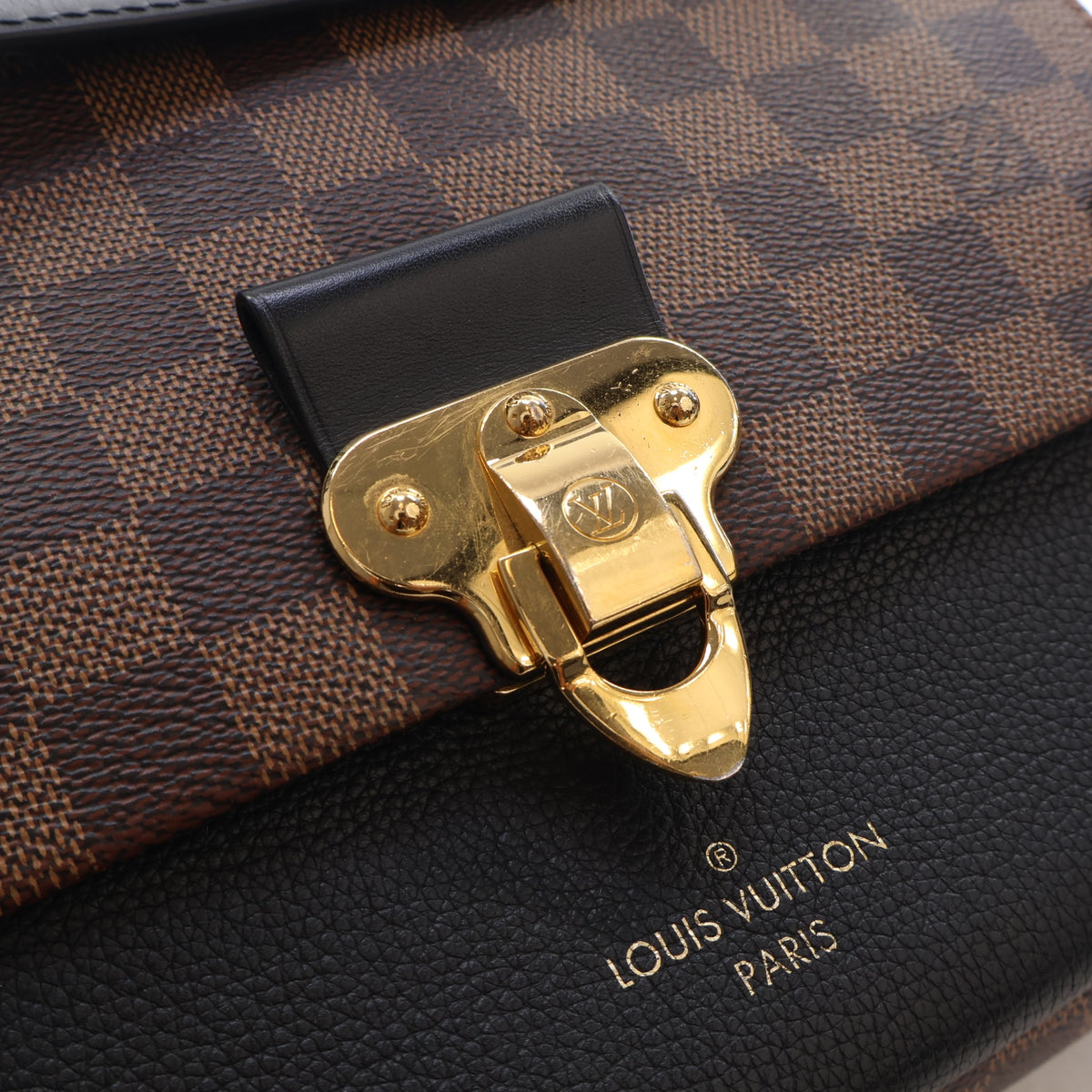 Pre-Owned Louis Vuitton PM Damier Ebene Vavin, gold hardware close-up