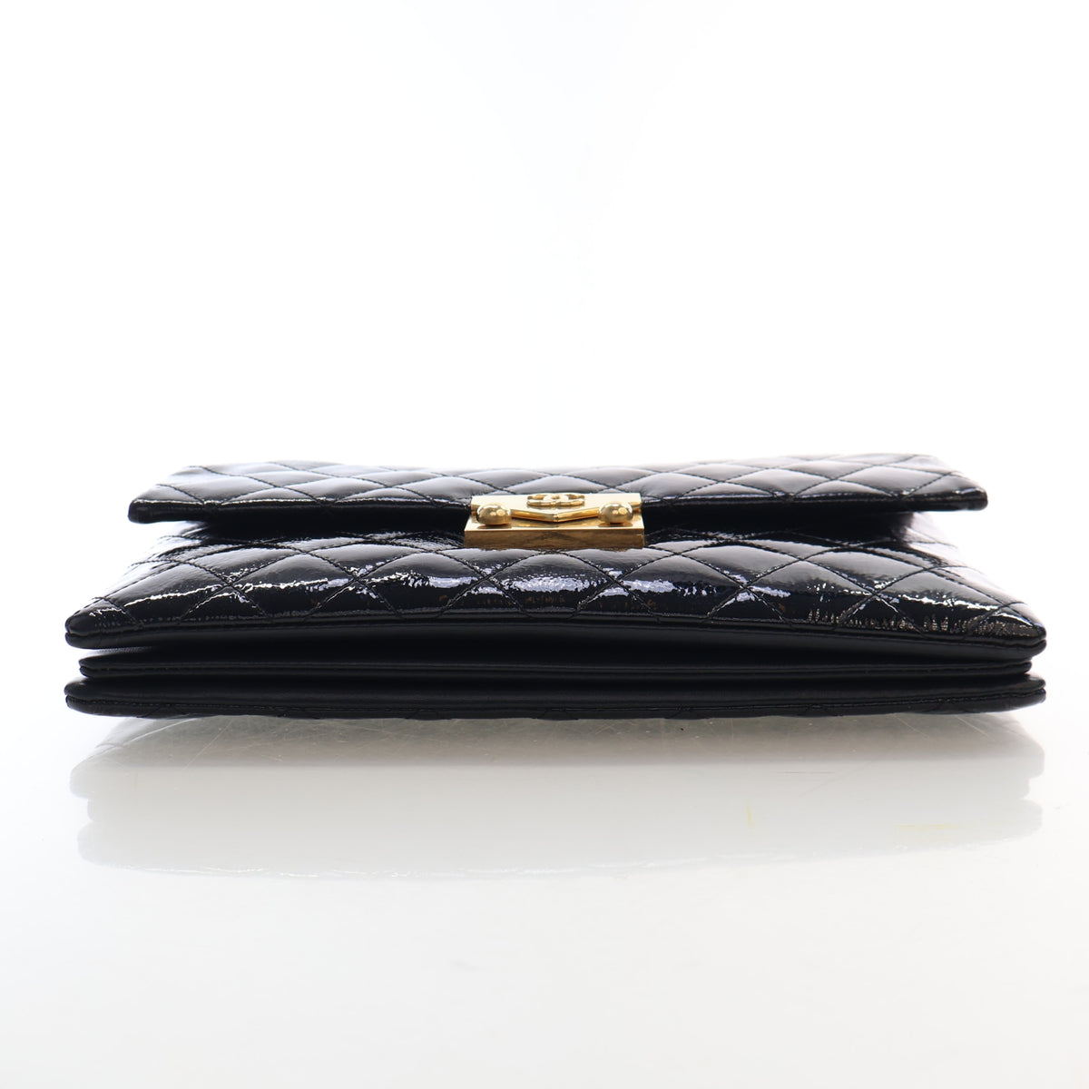Pre-Owned Chanel Flap Bag Medium Patent Leather Accordion Single, side profile, photo 9 of 16