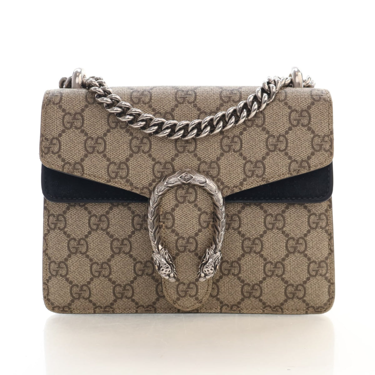 Pre-Owned Gucci Crossbody Bag Mini GG Canvas Dionysus, front view, authenticated at Luxe Du Jour