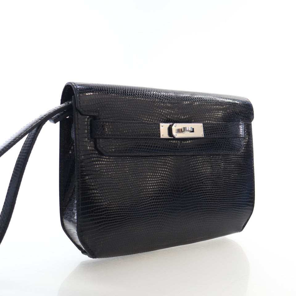 Hermes Noir Veranus Niloticus Lizard Kelly Depeches 25