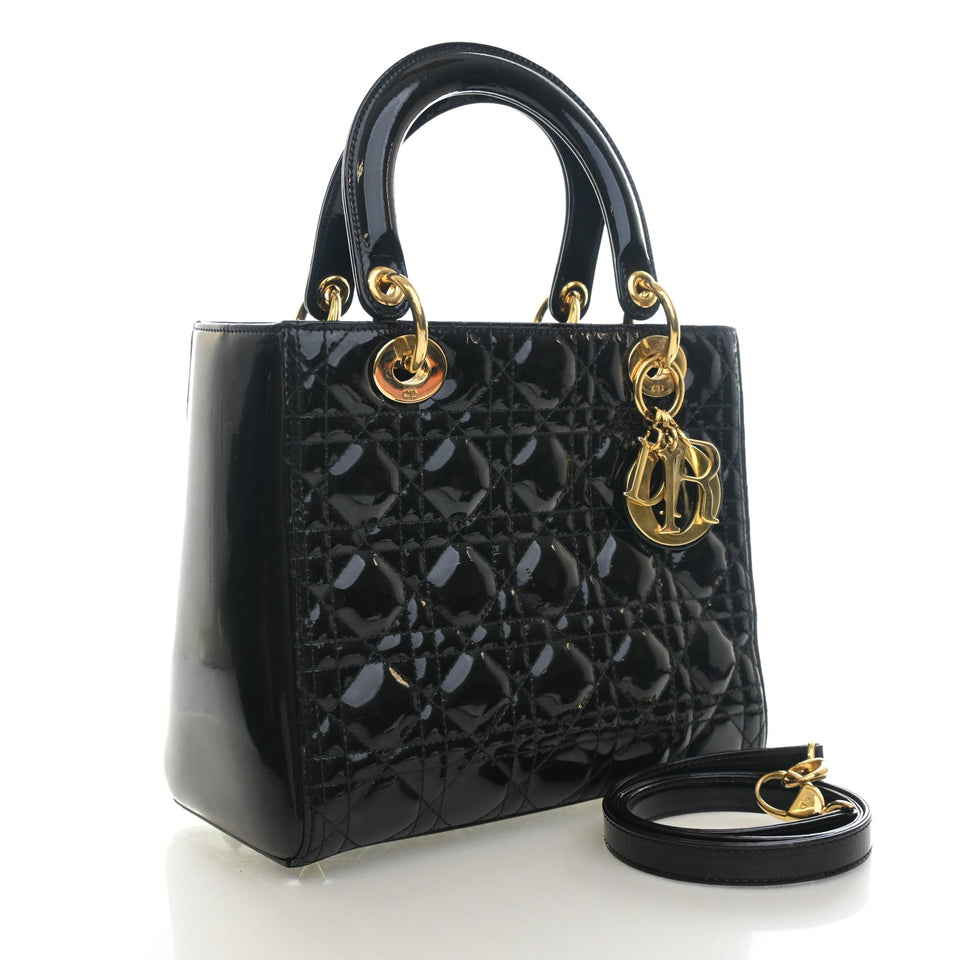 Christian Dior Medium Patent Lady Dior