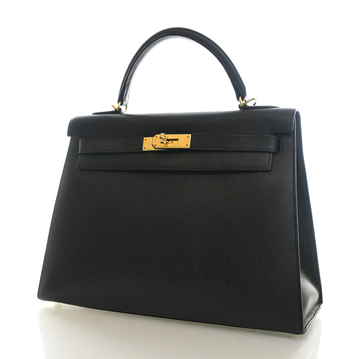 Hermes Noir Epsom Sellier Kelly 32