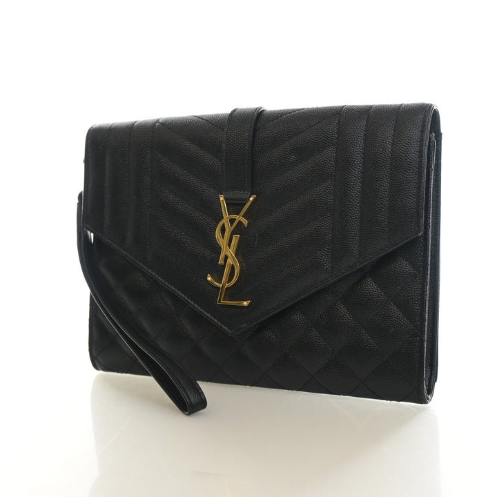 Saint Laurent Calfskin Envelope Clutch