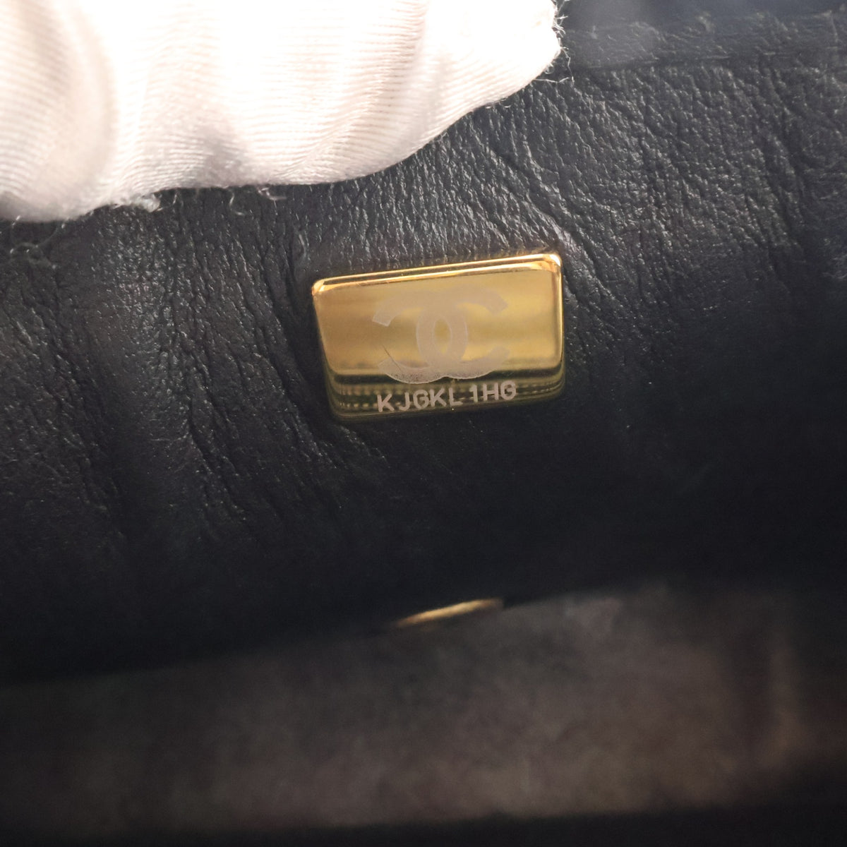 Pre-Owned Chanel Flap Bag Medium Mixed Fibers Classic Single, interior label and date code