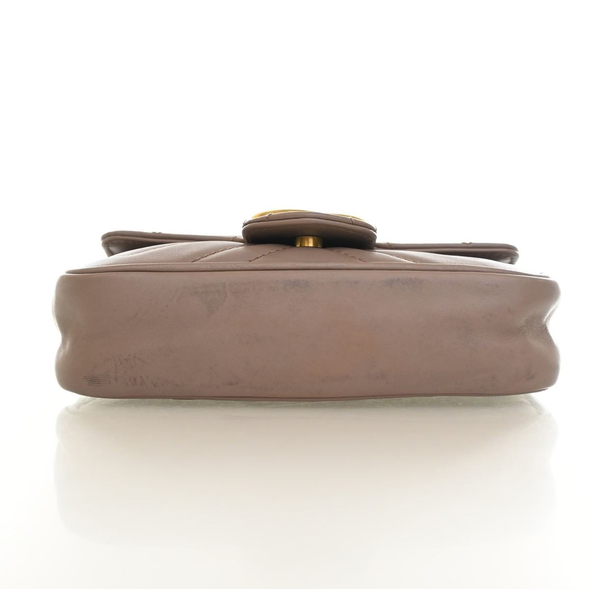 Pre-Owned Gucci Flap Bag Mini Calfskin Super Marmont, base view