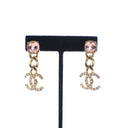 Chanel Crystal CC Drop Earr...