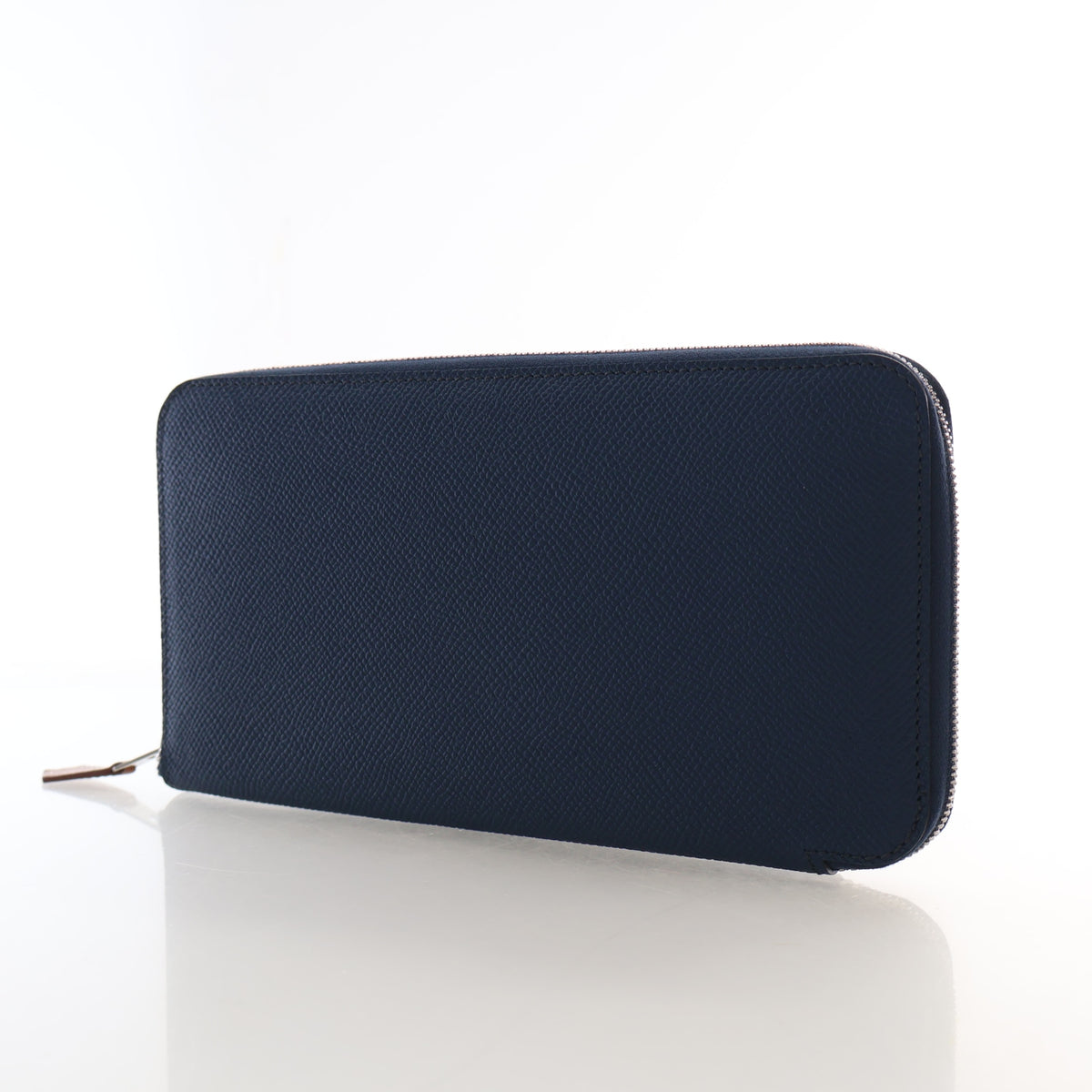 Pre-Owned Hermès Wallet Bleu Noir Evercolor Leather Silk'in Classique Long, front view, photo 3 of 19