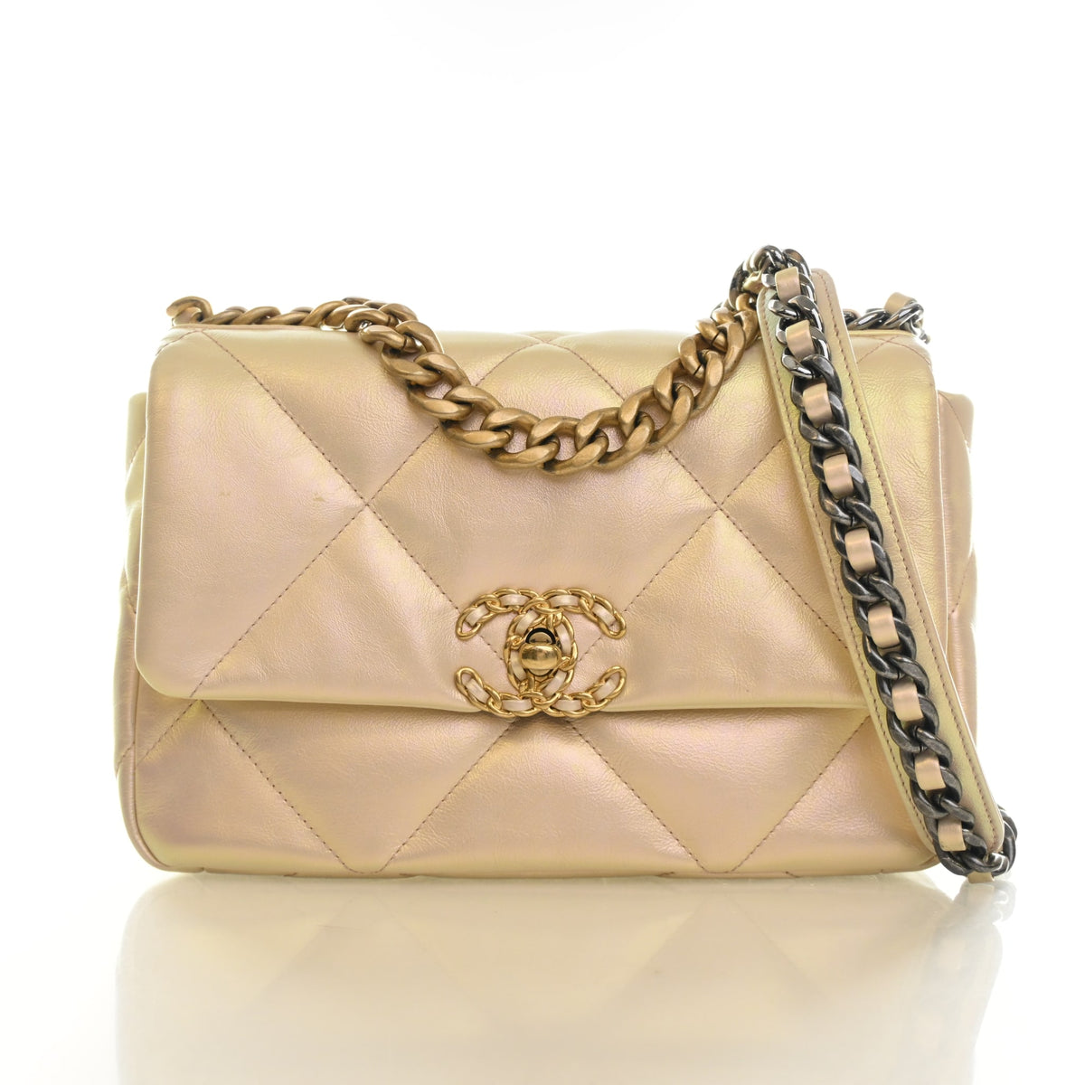 Pre-Owned Chanel 19 Flap Bag Medium Lambskin, front view, photo 1 of 16