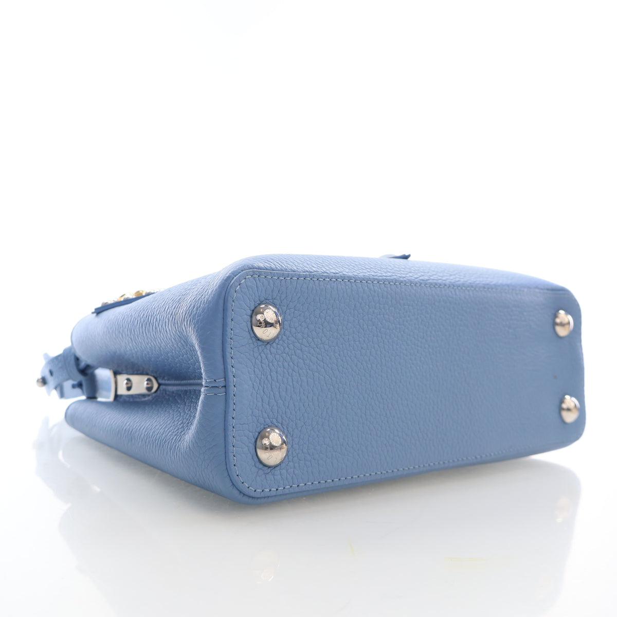Pre-Owned Louis Vuitton Studded Taurillon Capucines BB, base and feet view, photo 9 of 20