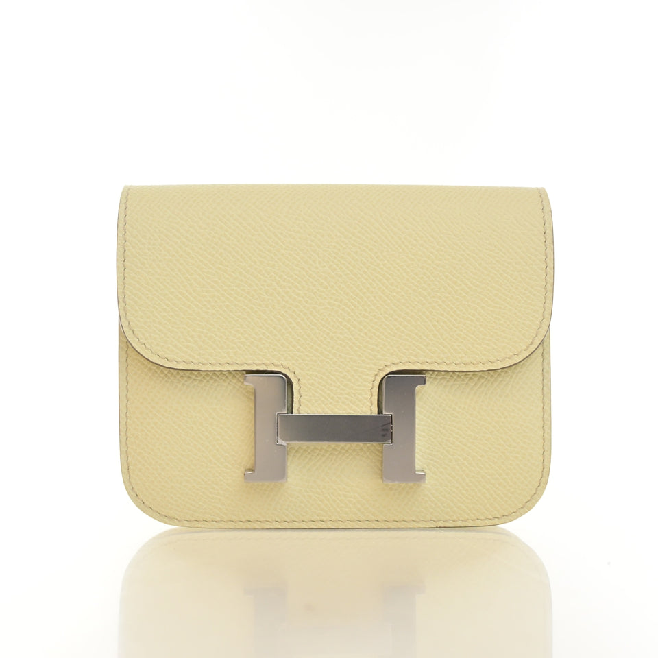 Hermes Jaune Poussin Constance Slim Wallet