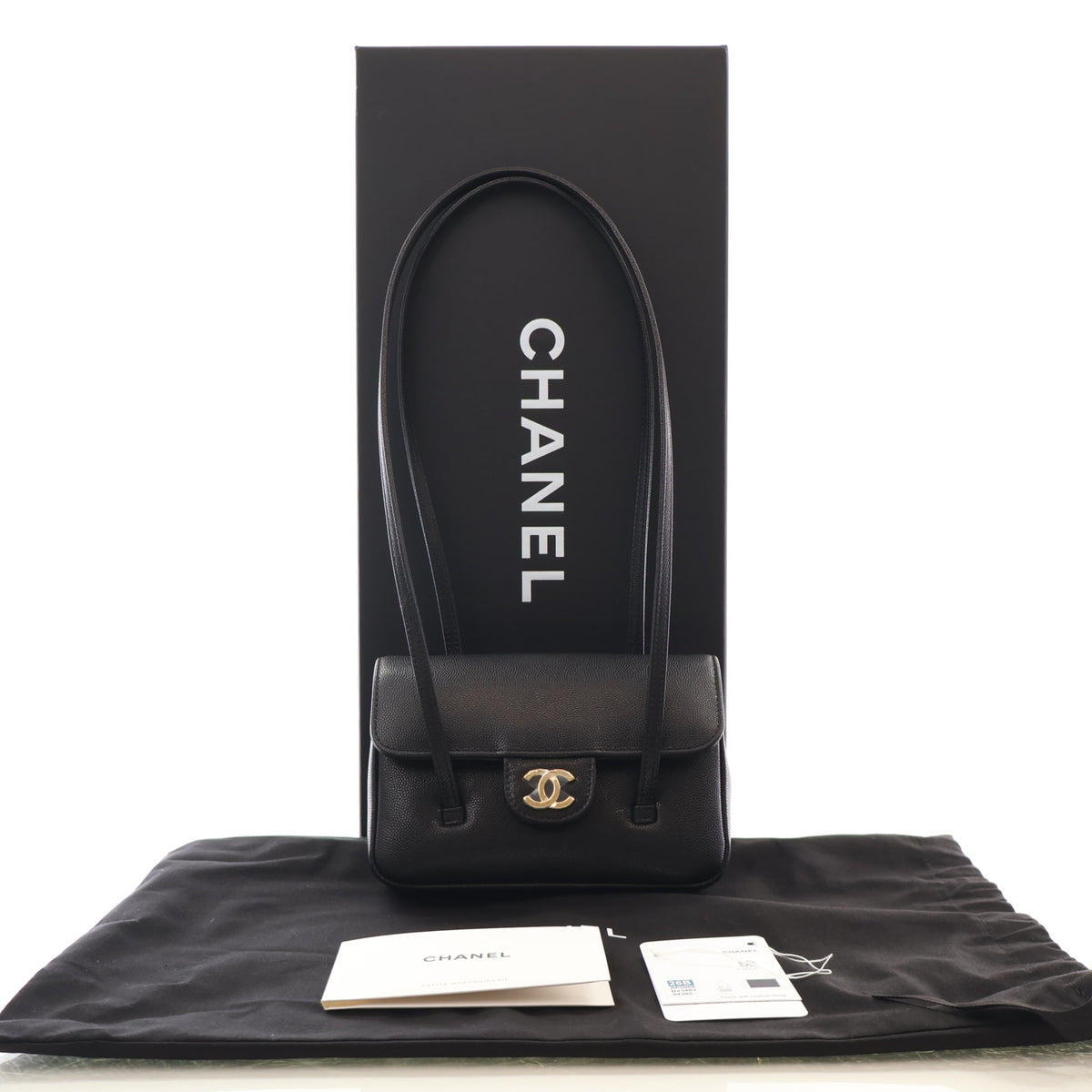 Pre-Owned Chanel Flap Bag Mini Caviar Leather Preppy Coco, front view, photo 16 of 16