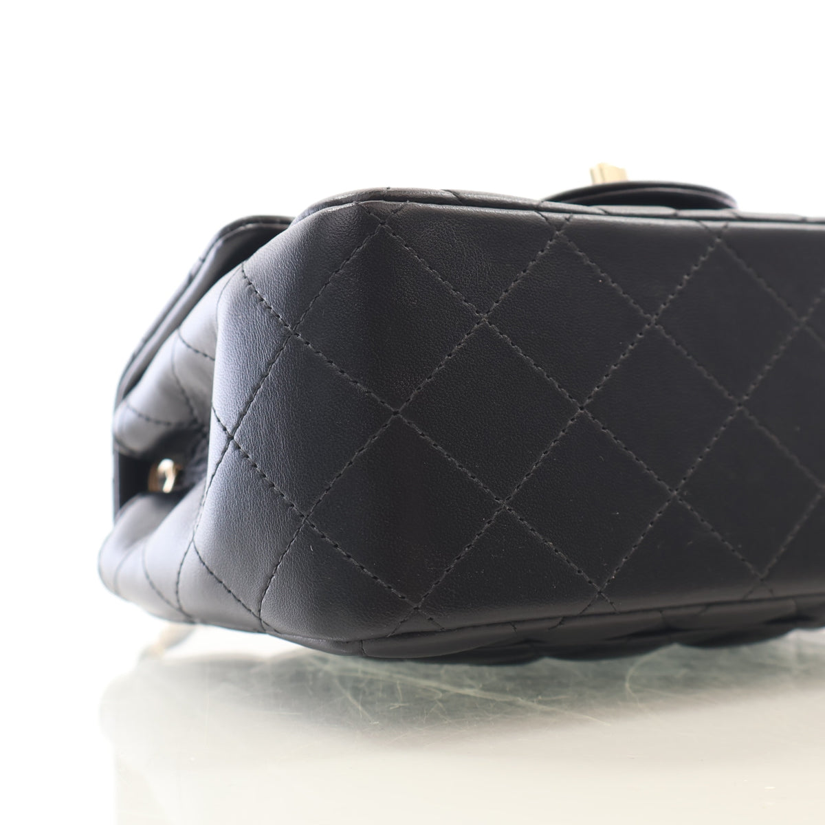 Pre-Owned Chanel Classic Flap Mini Lambskin Square Bag, base and feet view, photo 6 of 16