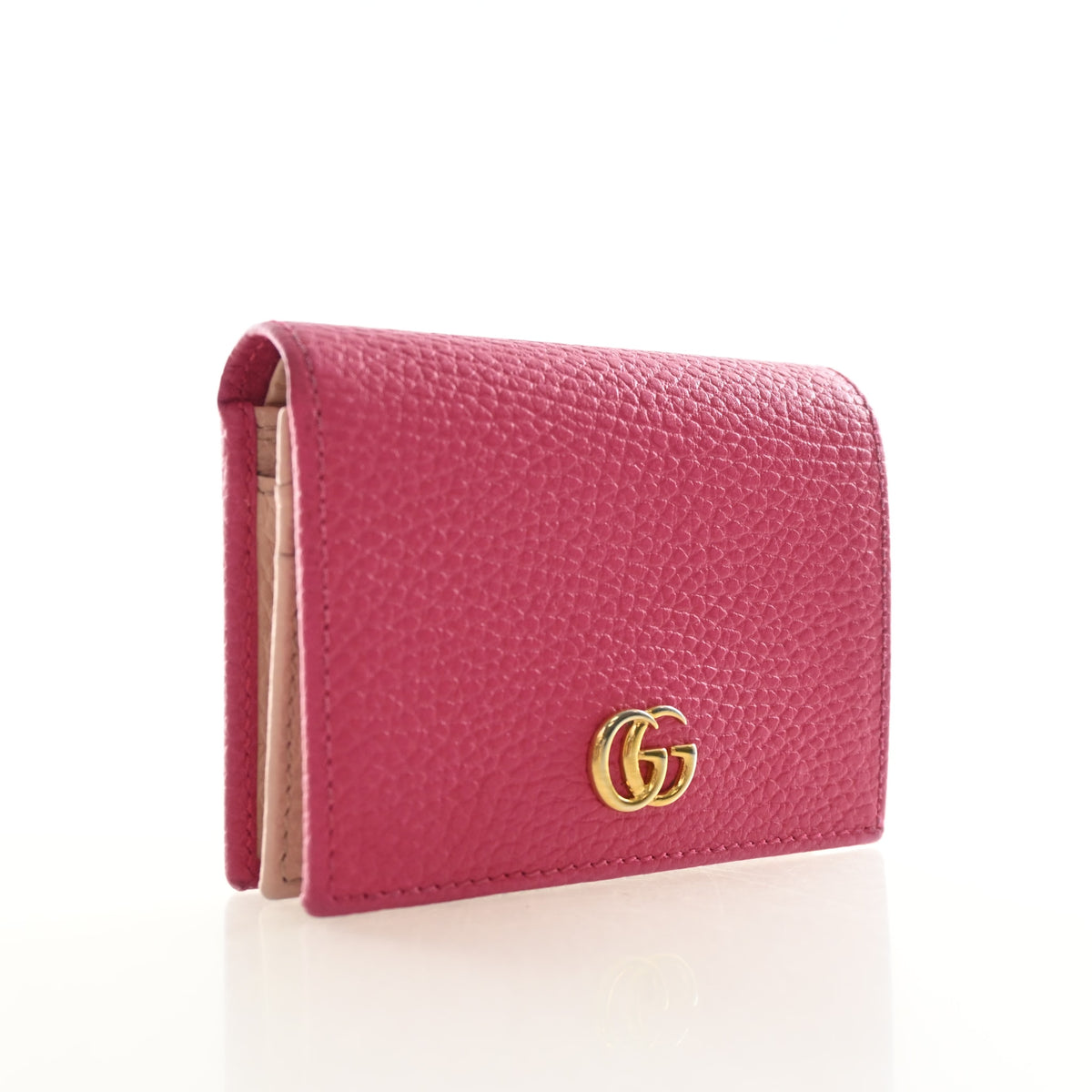 Pre-Owned Gucci Marmont Small Calfskin GG Wallet, open front view