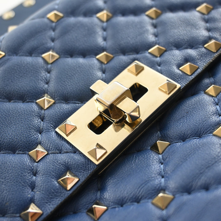 Valentino Lambskin Rockstud Spike Shoulder Bag