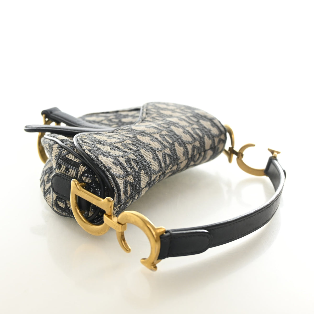Pre-Owned Christian Dior Saddle Bag Mini Oblique, side profile, photo 10 of 13