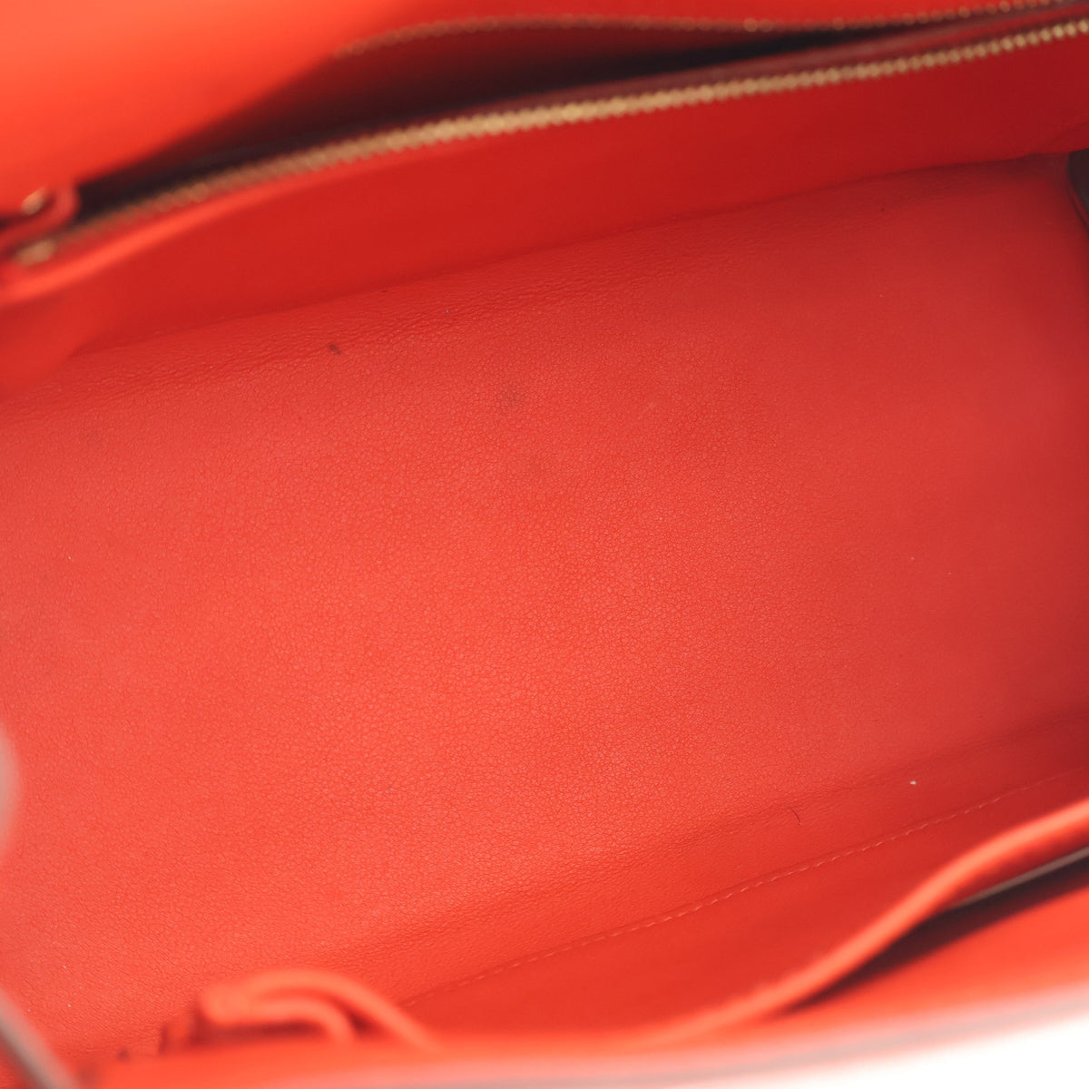 Pre-Owned Hermès Kelly 25 Rouge Pivoine Swift Leather, open interior with lining