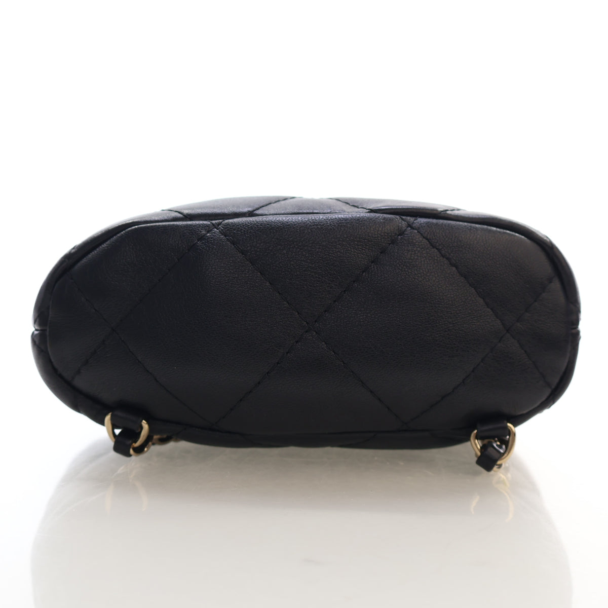 Pre-Owned Chanel Backpack Small Lambskin Drawstring, base and feet view, photo 10 of 17