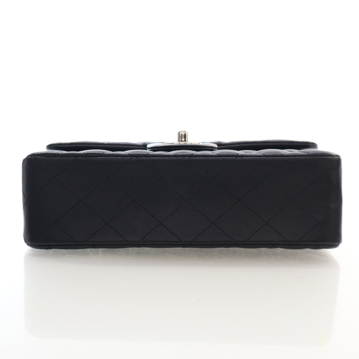 Pre-Owned Chanel Classic Double Flap Small Lambskin Bag, base and feet view, photo 9 of 18