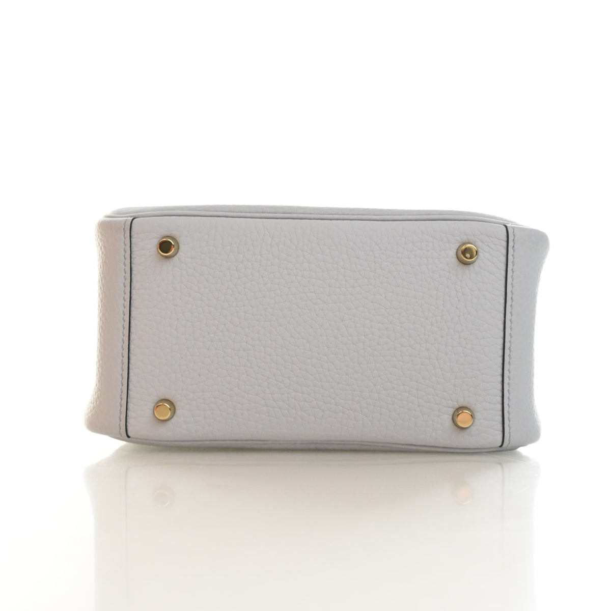 Pre-Owned Hermès Lindy Mini Bleu Pale Clemence Leather 20, base and feet view, photo 9 of 14