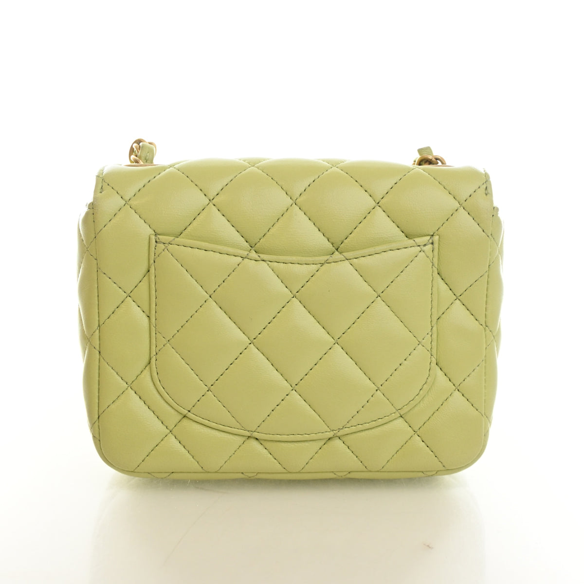 Pre-Owned Chanel Flap Bag Mini Lambskin Casino Royale Square, back view