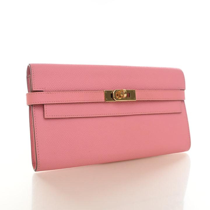Hermes Rose Confetti Epsom Kelly Long Wallet