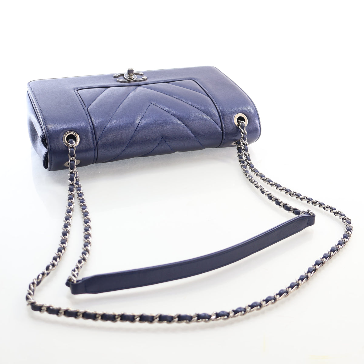 Vintage Chanel Flap Bag Lambskin Mademoiselle, flat lay