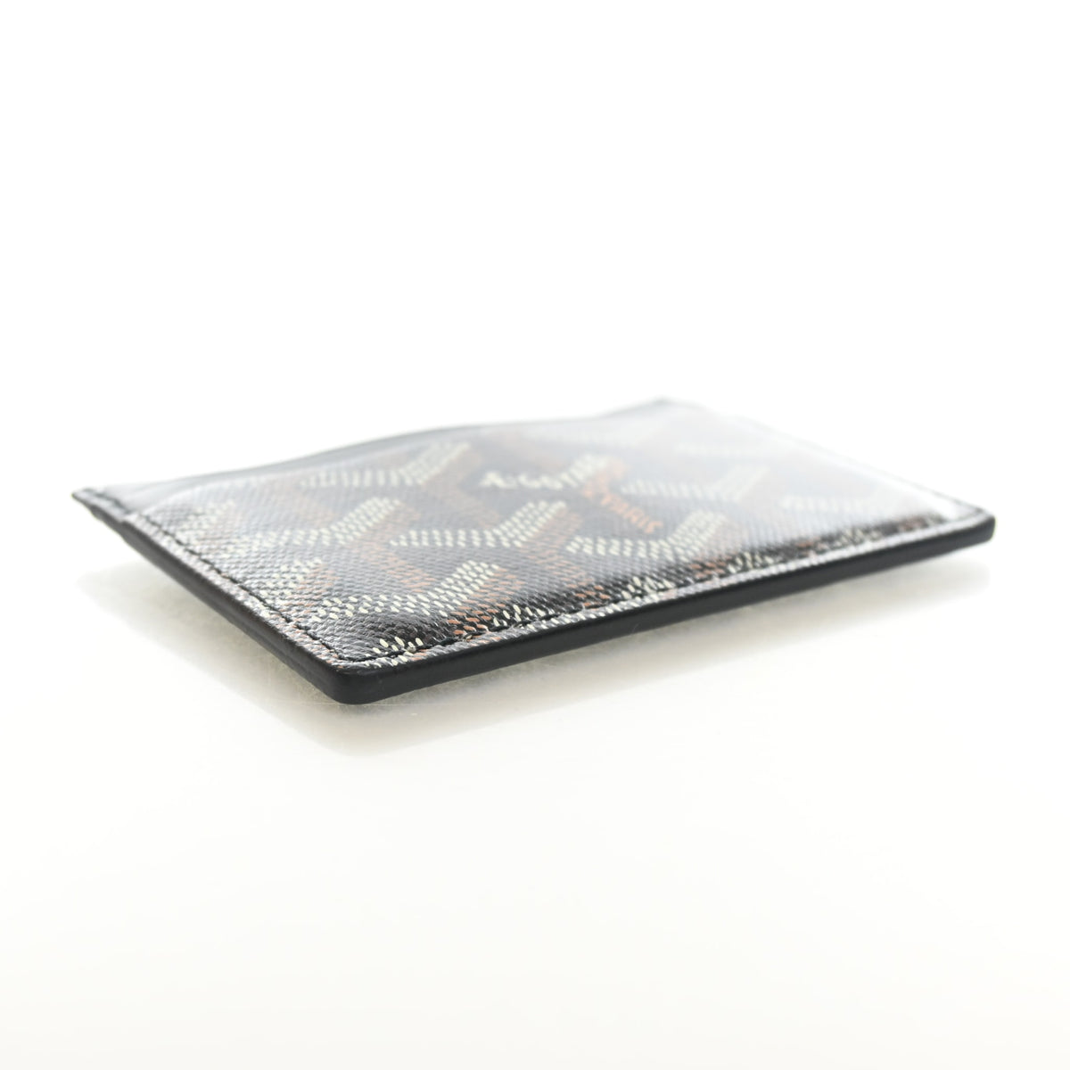 Pre-Owned Goyard Card Holder Goyardine St Sulpice, side profile