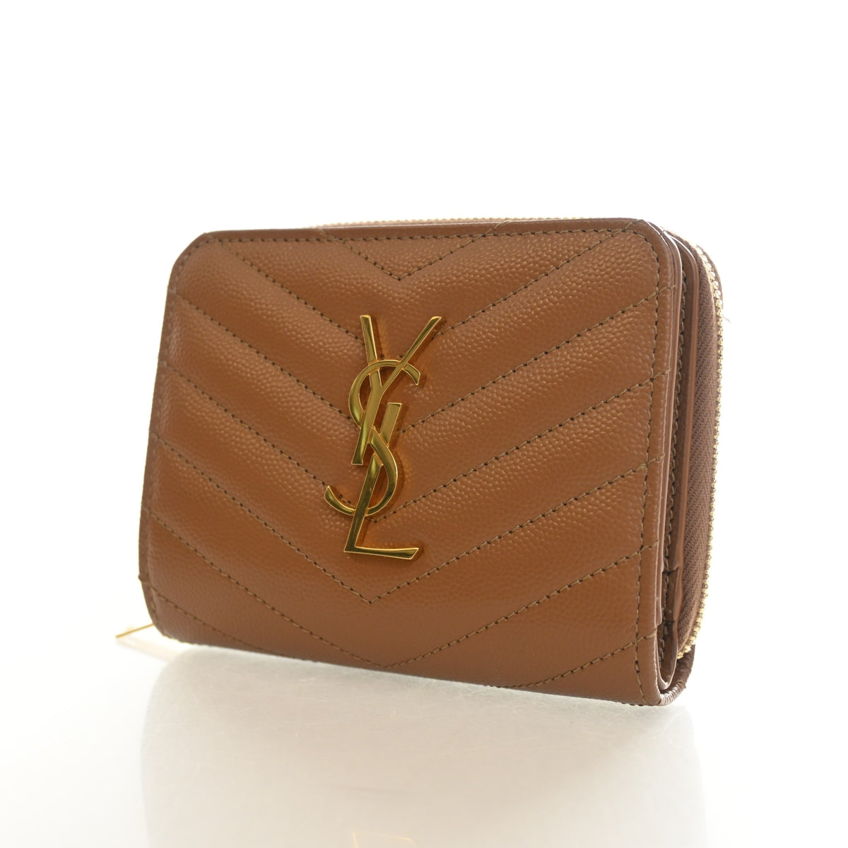 Saint Laurent Calfskin Cassandre Compact Zip Wallet, photo 3 of 12